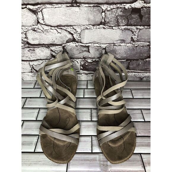 Ahnu Trolley Huarache Gray Leather Back Zip Wedge Sandals Women Sz 8.5M US/39EU - Picture 16 of 16